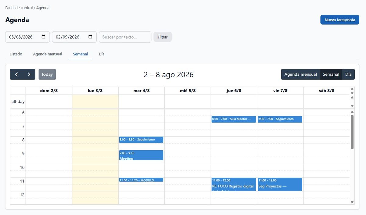Agenda delle sessioni formative in iformalia